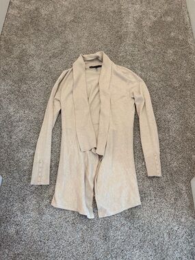 tan cardigan